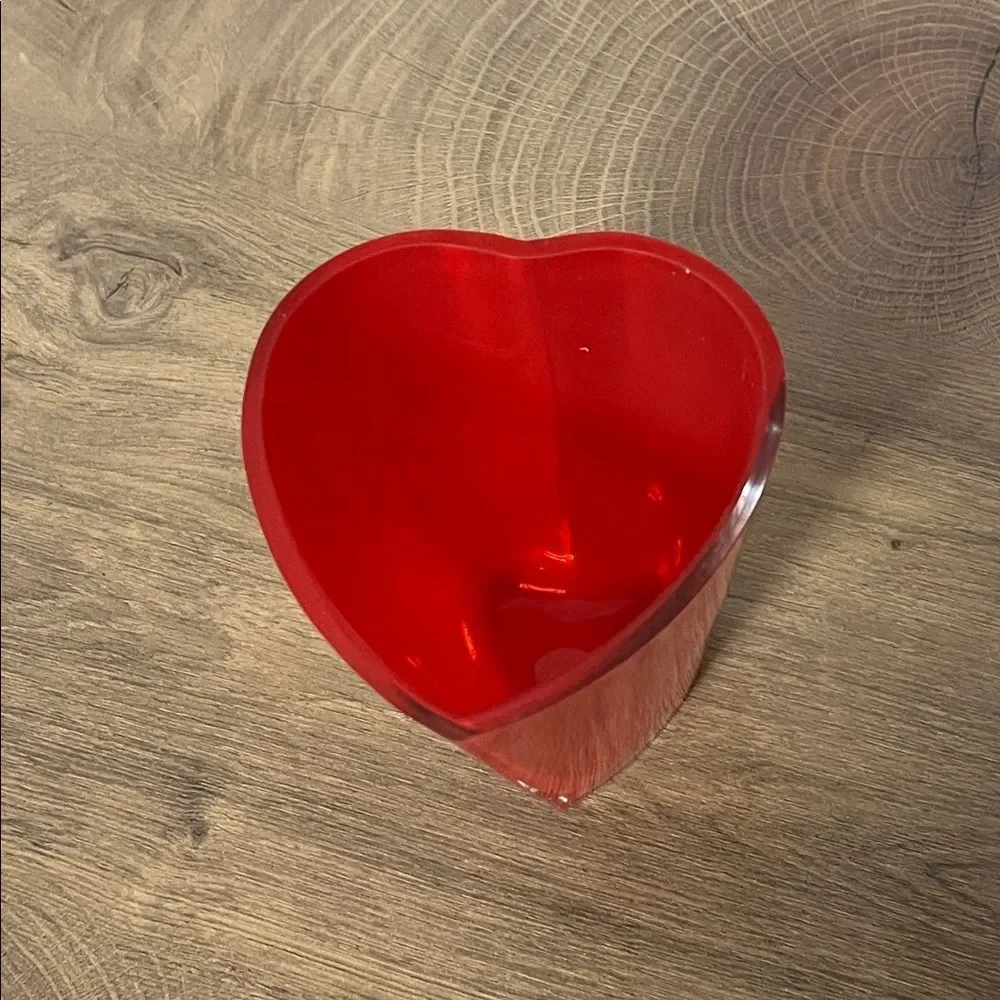 Red Heart Valentine Glass Vase